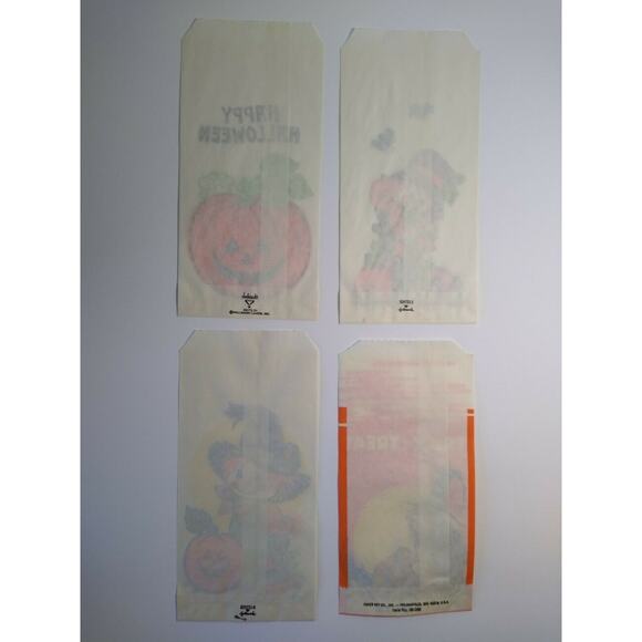 Halloween Candy Trick Or Treat Loot Bags Cute Scarecrows Witch Black Cat Lot 4 - Picture 6 of 6
